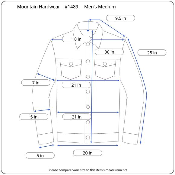 Mountain Hardwear Seersucker Shirt Men's Medium Button-Up Blue Black Stripe Logo - Picture 12 of 12